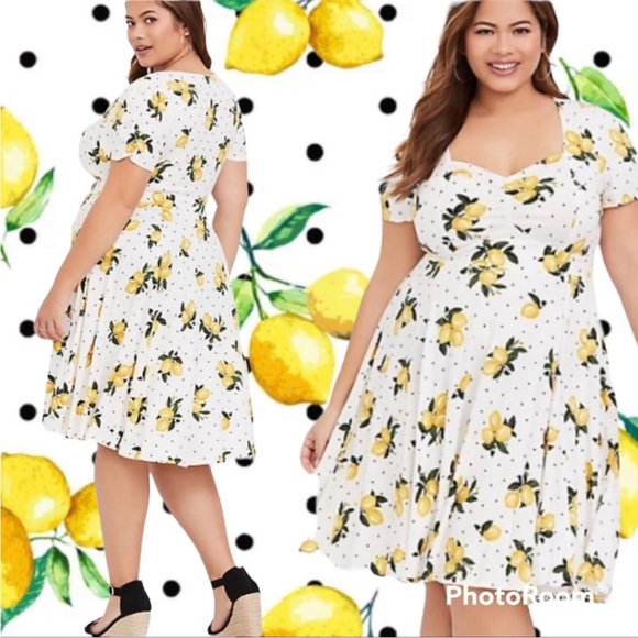 torrid Dresses & Skirts - Torrid lemon pinup girl style dress